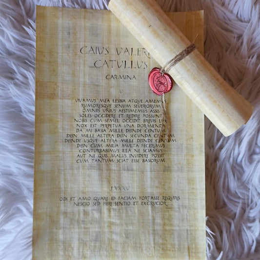 Papiro amoroso de Catulo (Poemas 5 y 85, en latín)