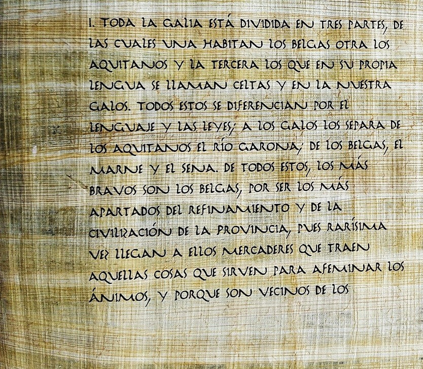 Papyrusrolle auf Spanisch von Bello Gallico