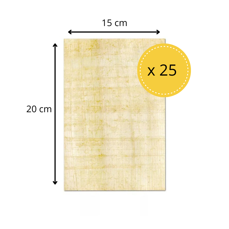 Pack of 25 papyrus sheets 20x15cm