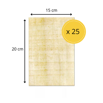 Pack of 25 papyrus sheets 20x15cm