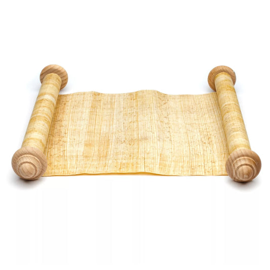 Rollo de papiro con dos cilindros de madera